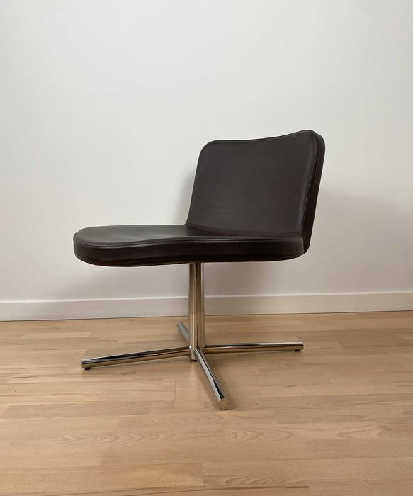 Fotel skórzany brązowy obrotowy | wygodne, nowoczesne