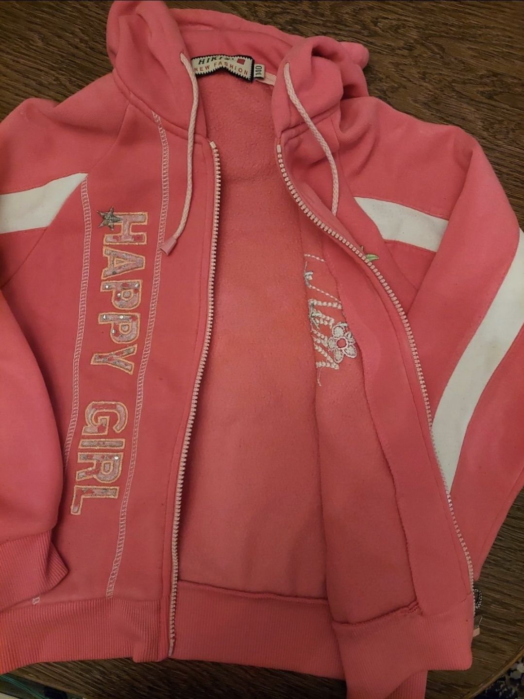 Bluza dla dziewczynki rozpinana z kapturem
