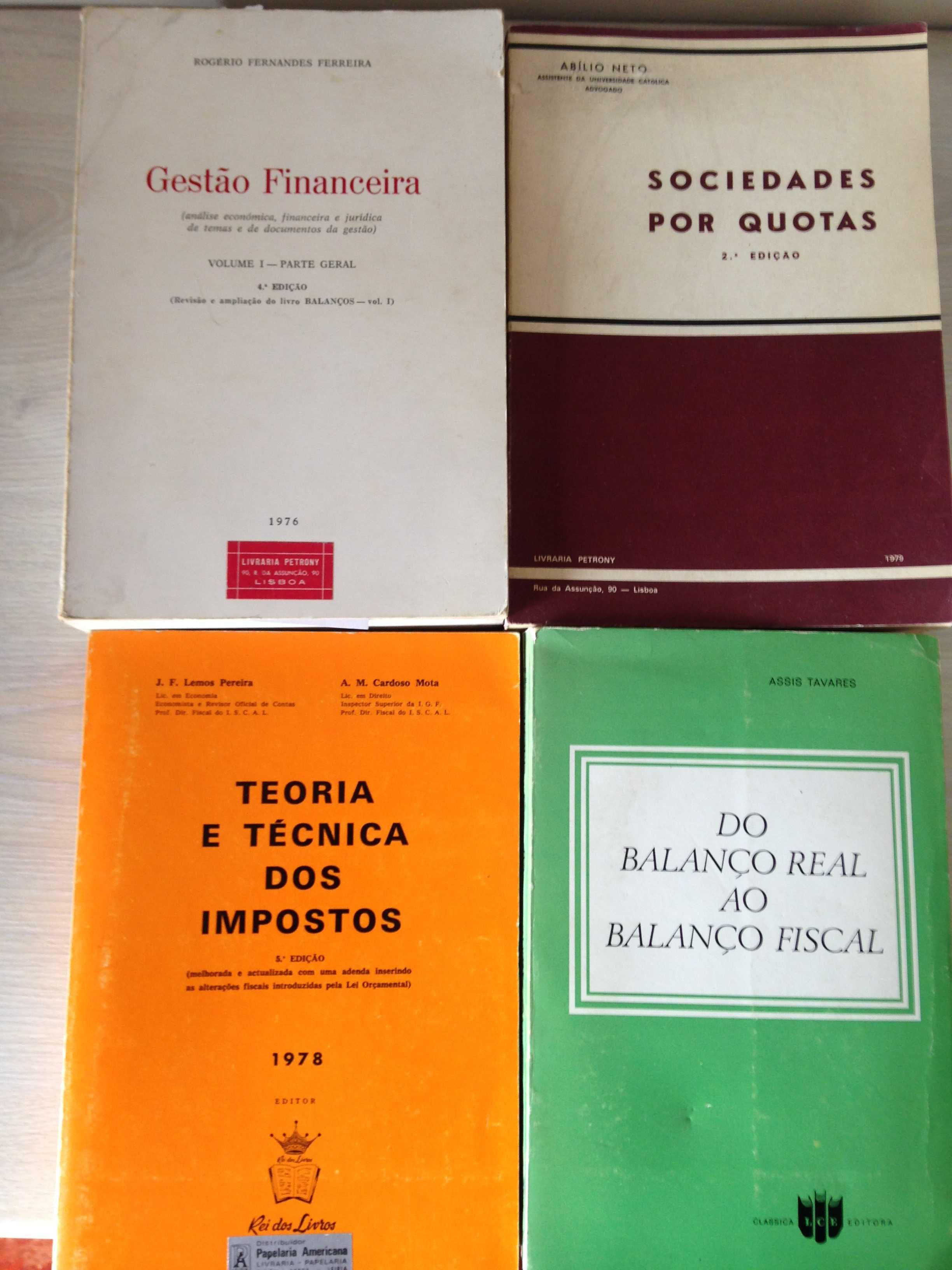 Livros antigos de Contabilidade, Gestão, Economia e Direito