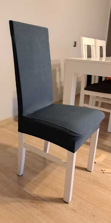 Pokrowce na krzesła ciemne szare uniwersalne elastyczne 4 szt