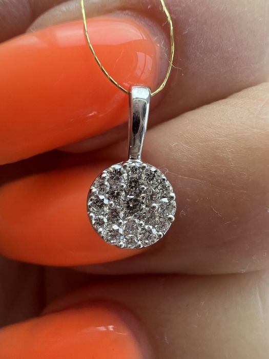 Золотой кулон с бриллиантами белое золото 585 проба