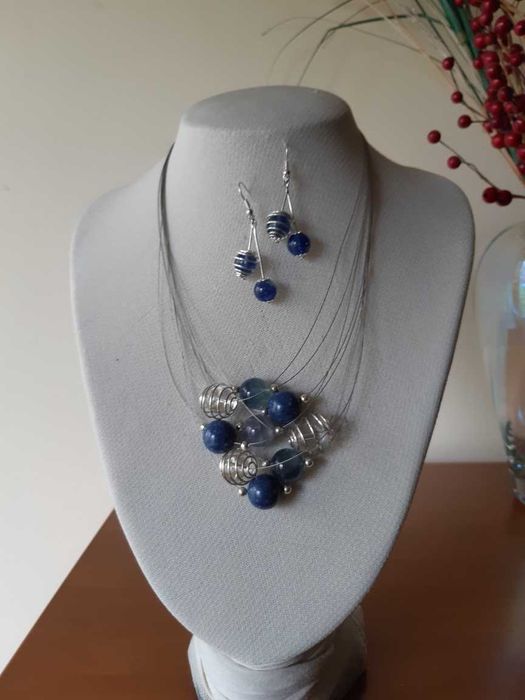 naszyjnik z kolczykami  opal