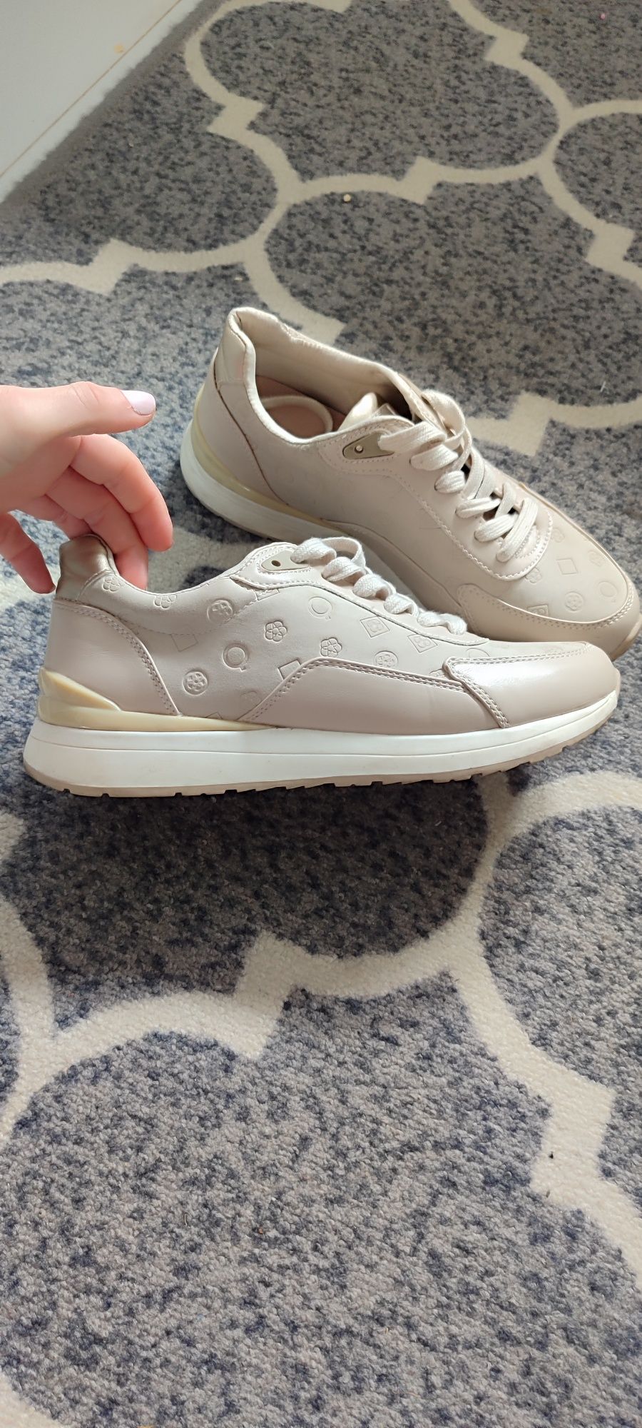 Sneakersy buty damskie beżowe Quazi