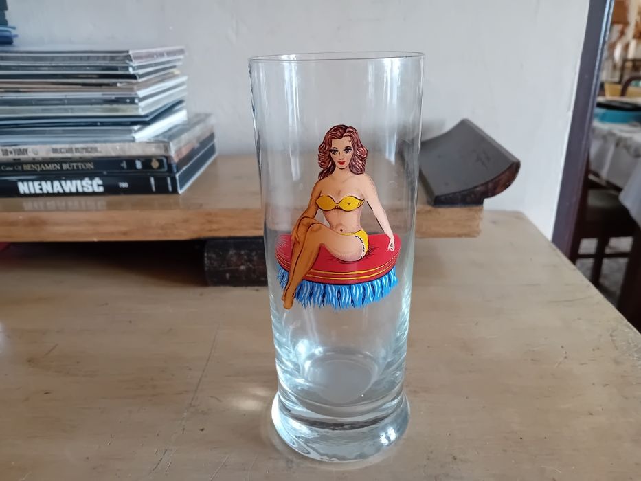 Kolekcjonerska szklanka do piwa prl wys. 17cm