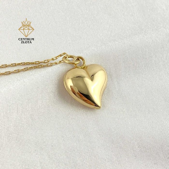 ZŁOTA zawieszka Lśniące SERCE PRÓBA 585 (14K)