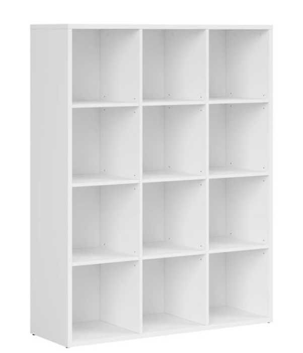 Regał Nepo Plus 114 cm z 12 półkami biały