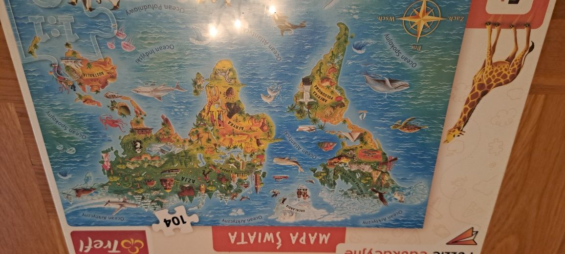 Puzzle edukacyjne Mapa Świata