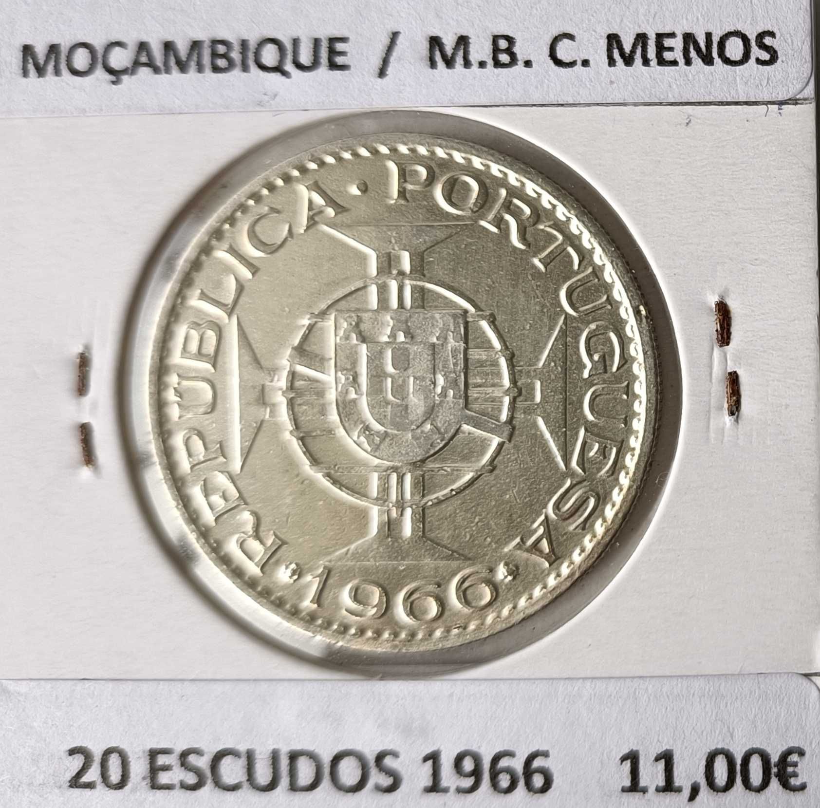 4 Moedas Portuguesas 20 Escudos da ex. Colónia Moçambique ( Prata )