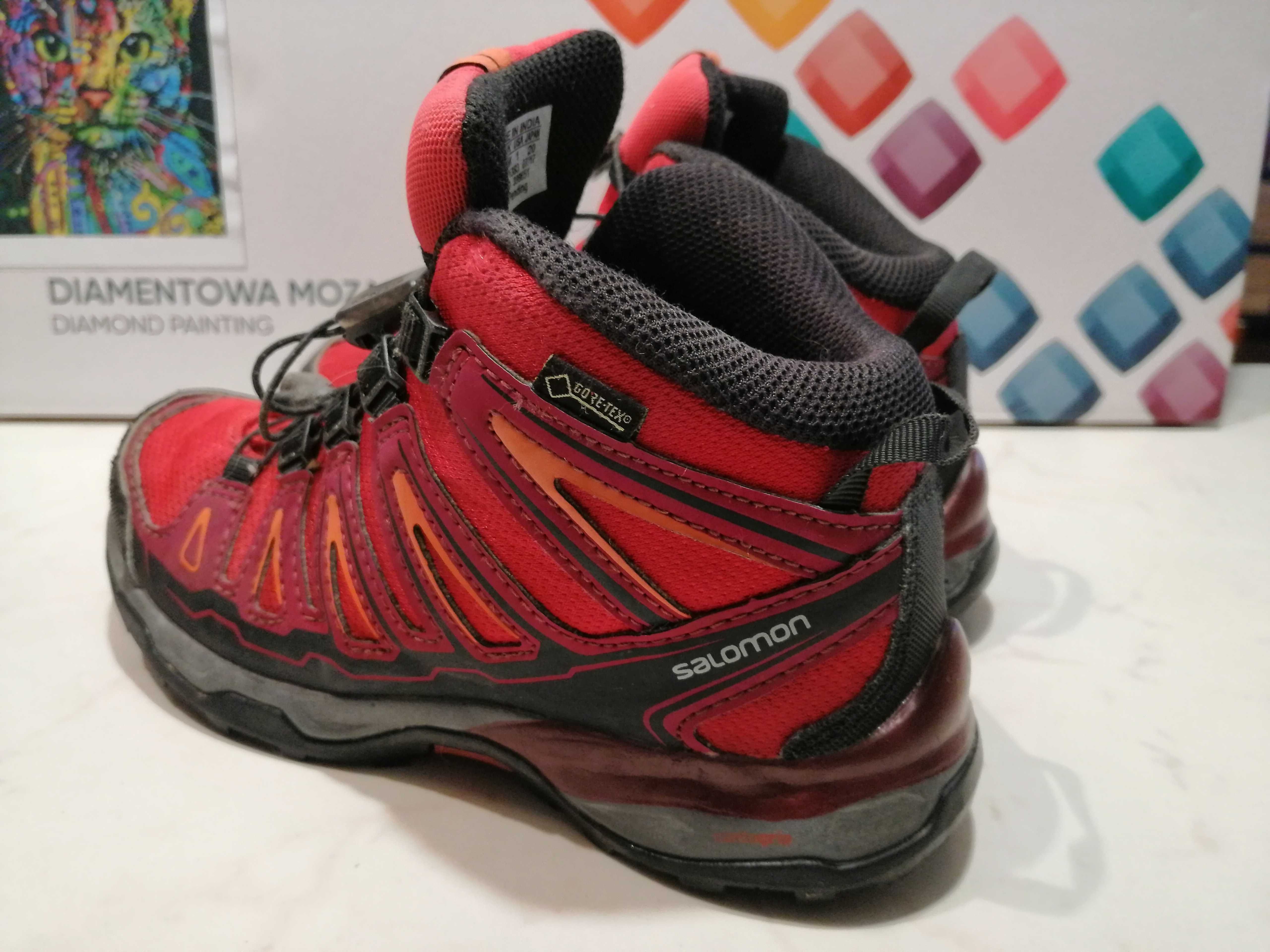 Buty wysokie Salomon Goretex r. 32 wkł. 19, bdb