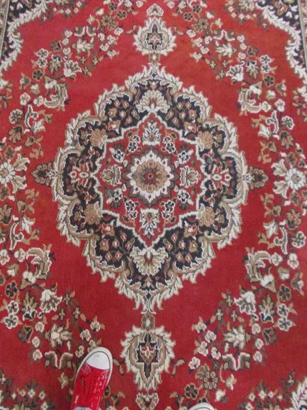 Stary dywan tkany 270 x 190 cm. prawdopodobnie wełniany