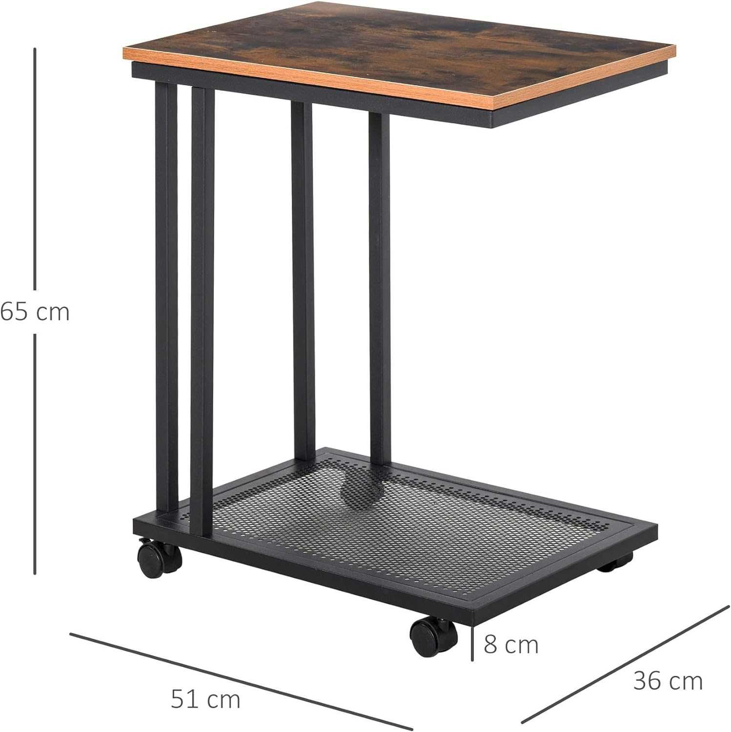 Mesa de noite Mesa apoio Mesa auxiliar madeira rústica 51X56X31cm NOVO