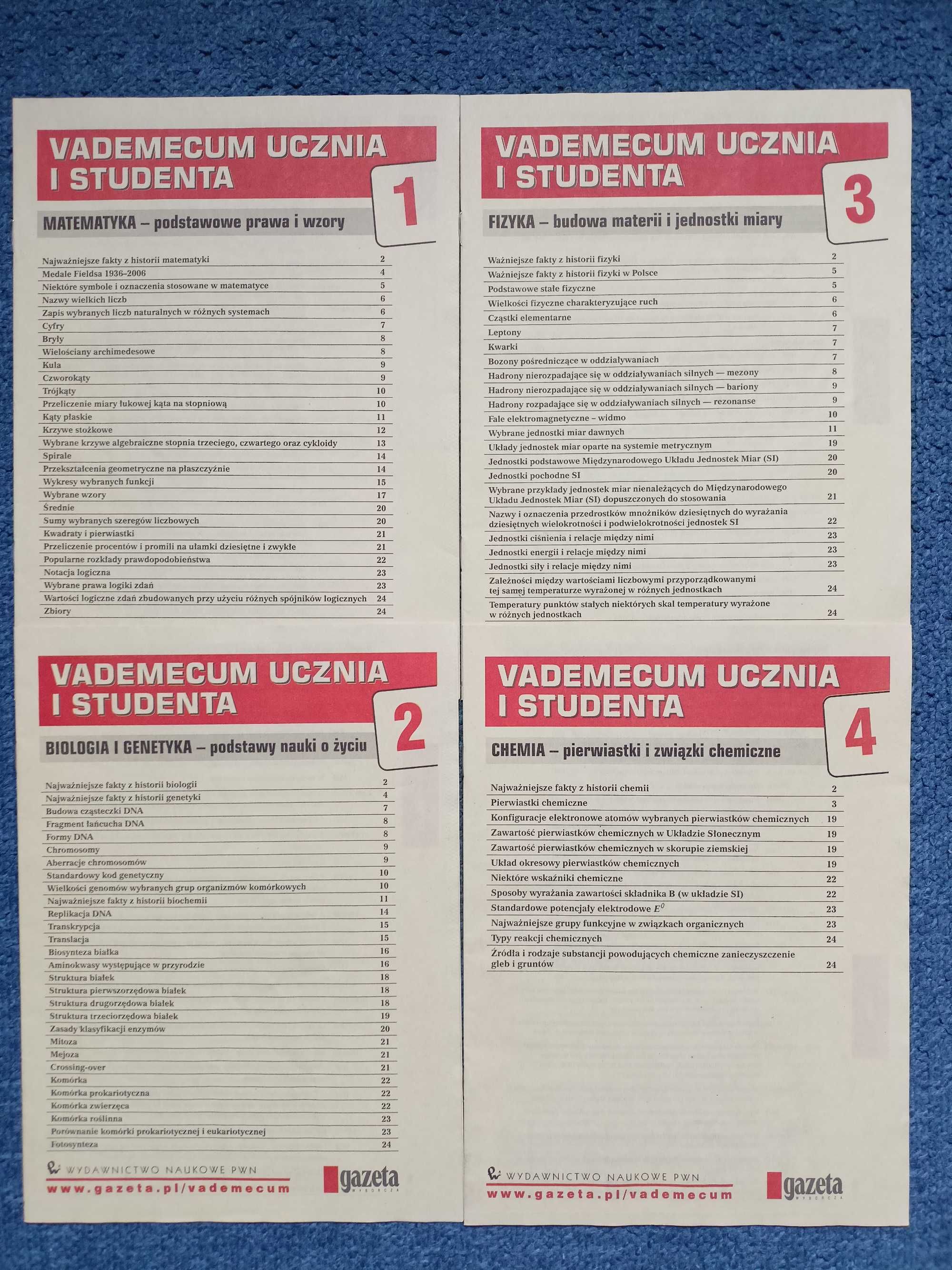 Gazeta Wyborcza kolekcja Vademecum ucznia i studenta 12 zeszytów