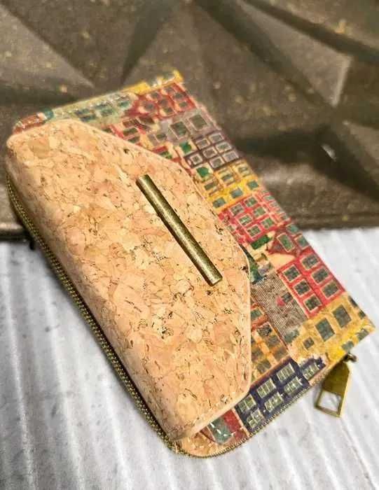 Modny korkowy portfel damski pojemny HIT nowy