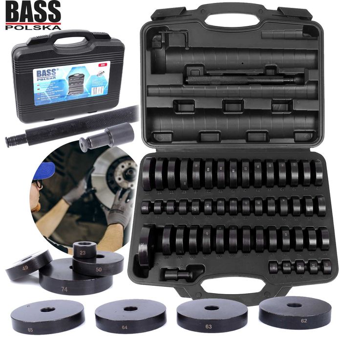 BASS POLSKA Ściągacz Tulei Łożysk Adaptery Prasy 18-74mm 52 El BP3173