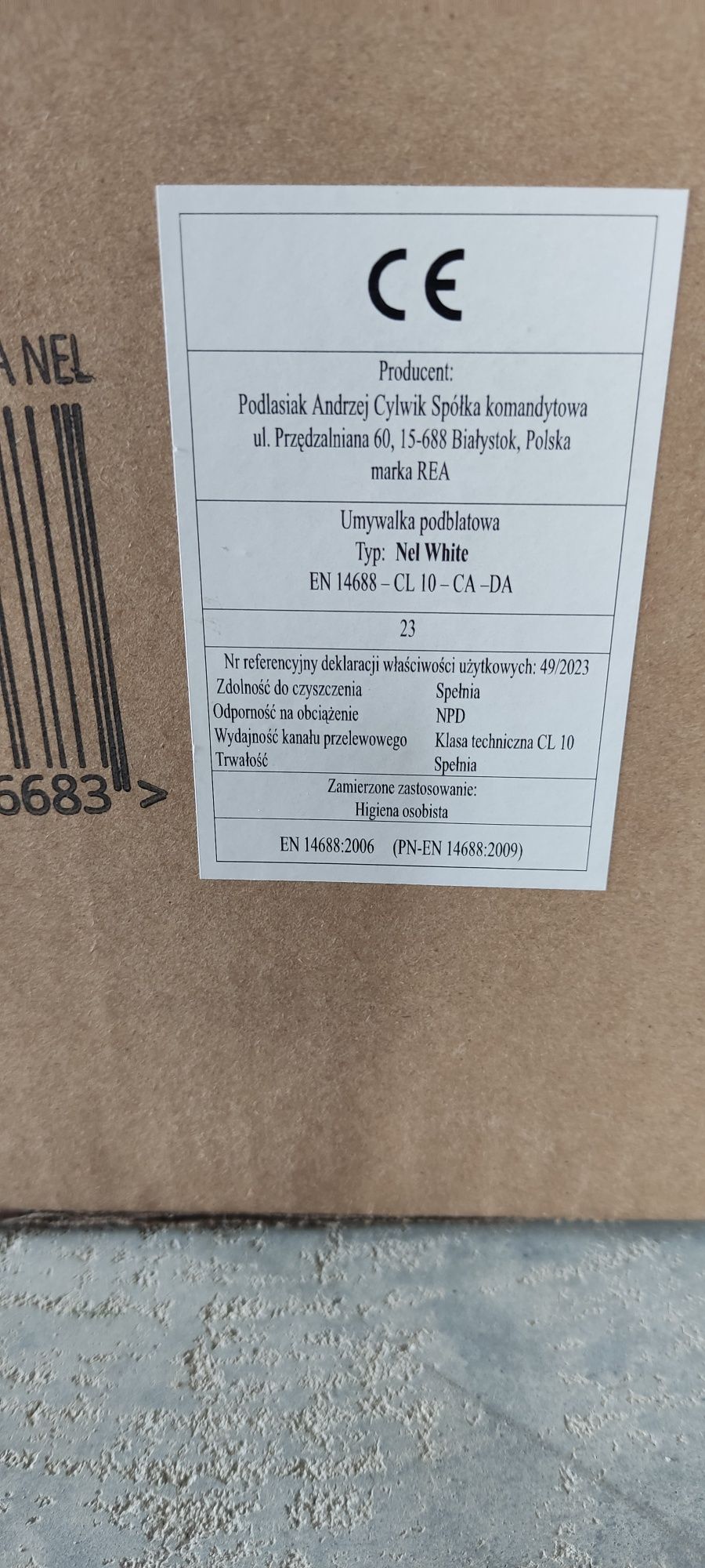 Umywalka podblatowa REA, nowa 2 szt.