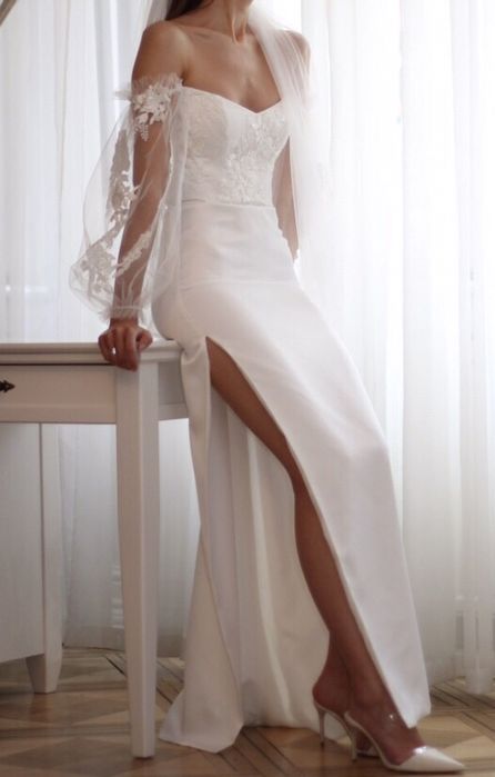 Весільна сукня вузька мінімалістична модель Alon Livne