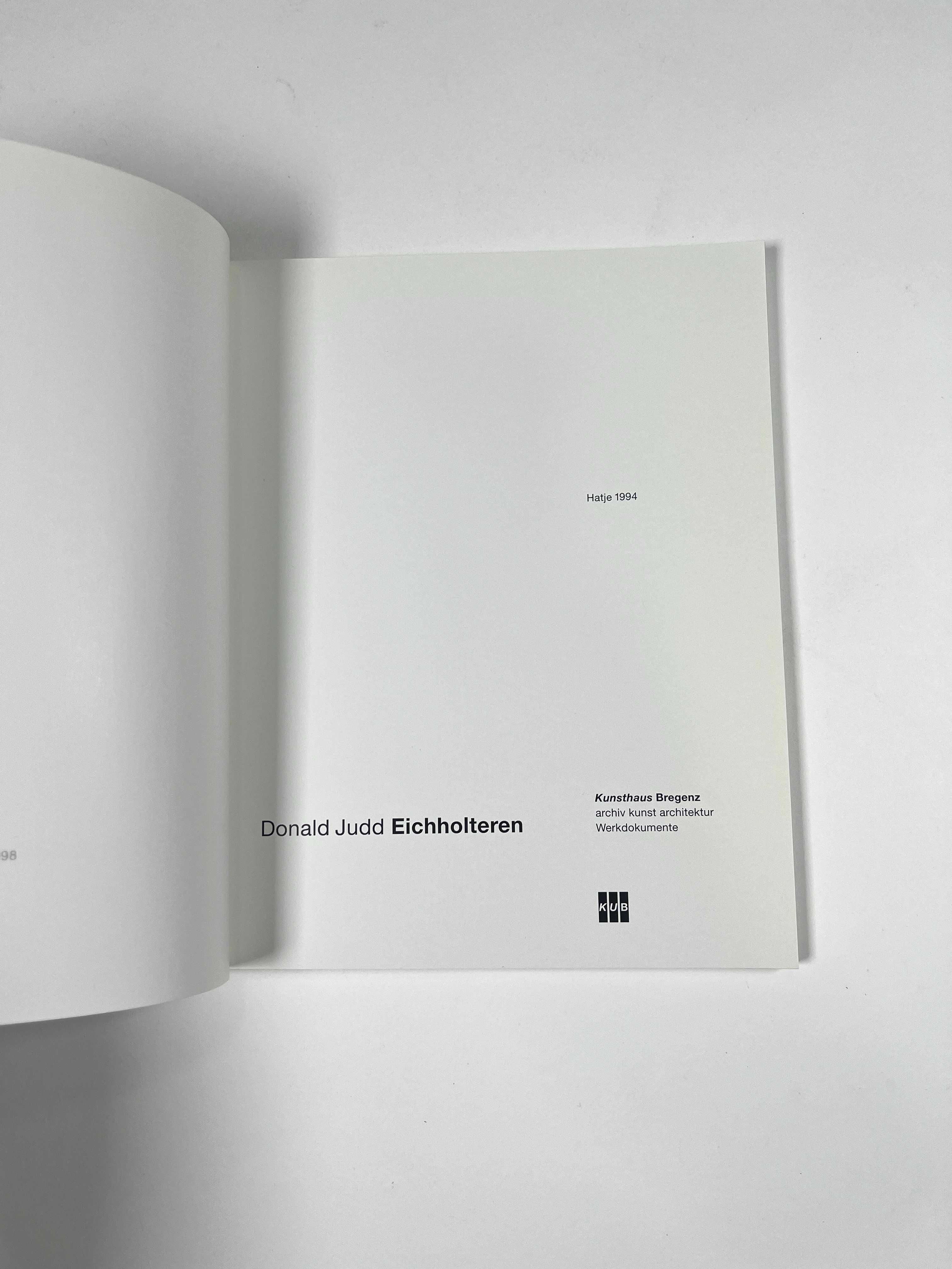 Donald Judd Eichholteren 1997 Hatje Cantz