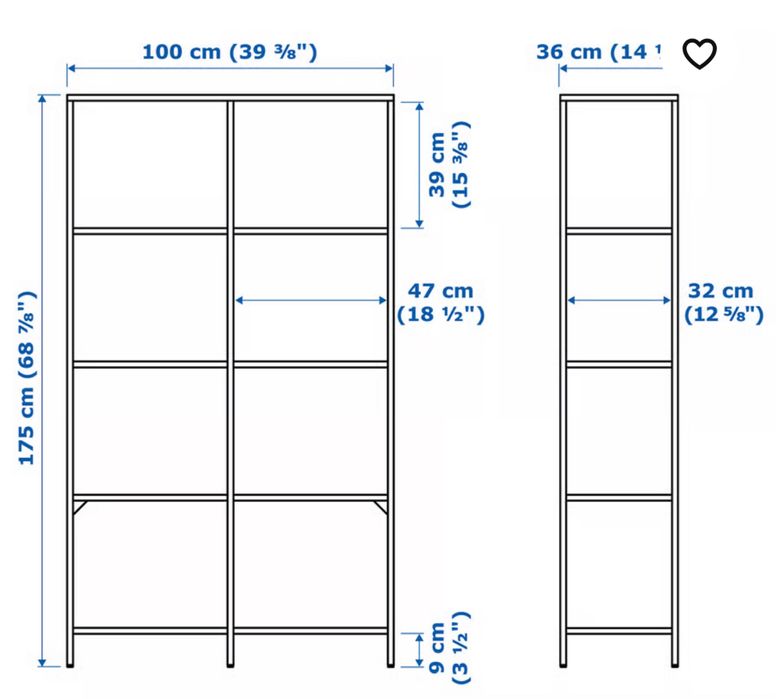 Estante VITTSJÖ preto vidro IKEA