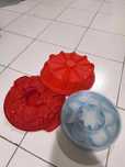 Conjunto 2 formas silicone e cortadores bolachas/bolo