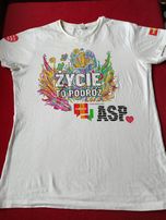 Życie to podróż ASP Woodstock 28 Poland rock WOŚP biały t shirt