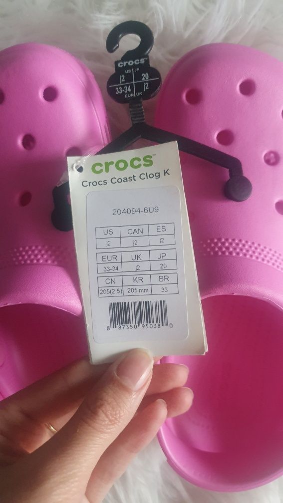 Nowe Crocs różowe rozm. 33/34 J2