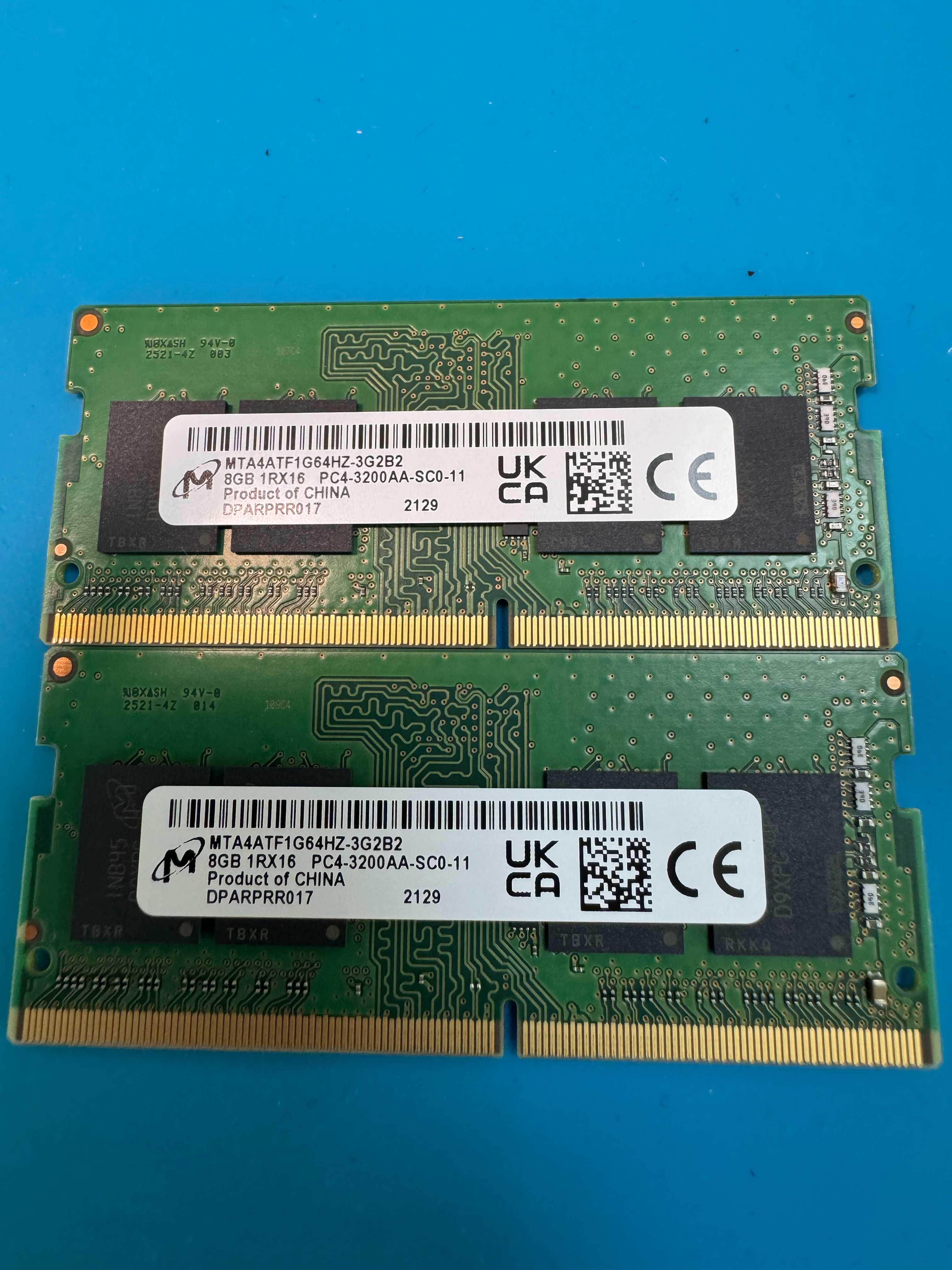Micron 8 GB SO-DIMM DDR4 3200 MHz MTA4ATF1G64HZ-3G2B2, (2 ШТ 950грн)