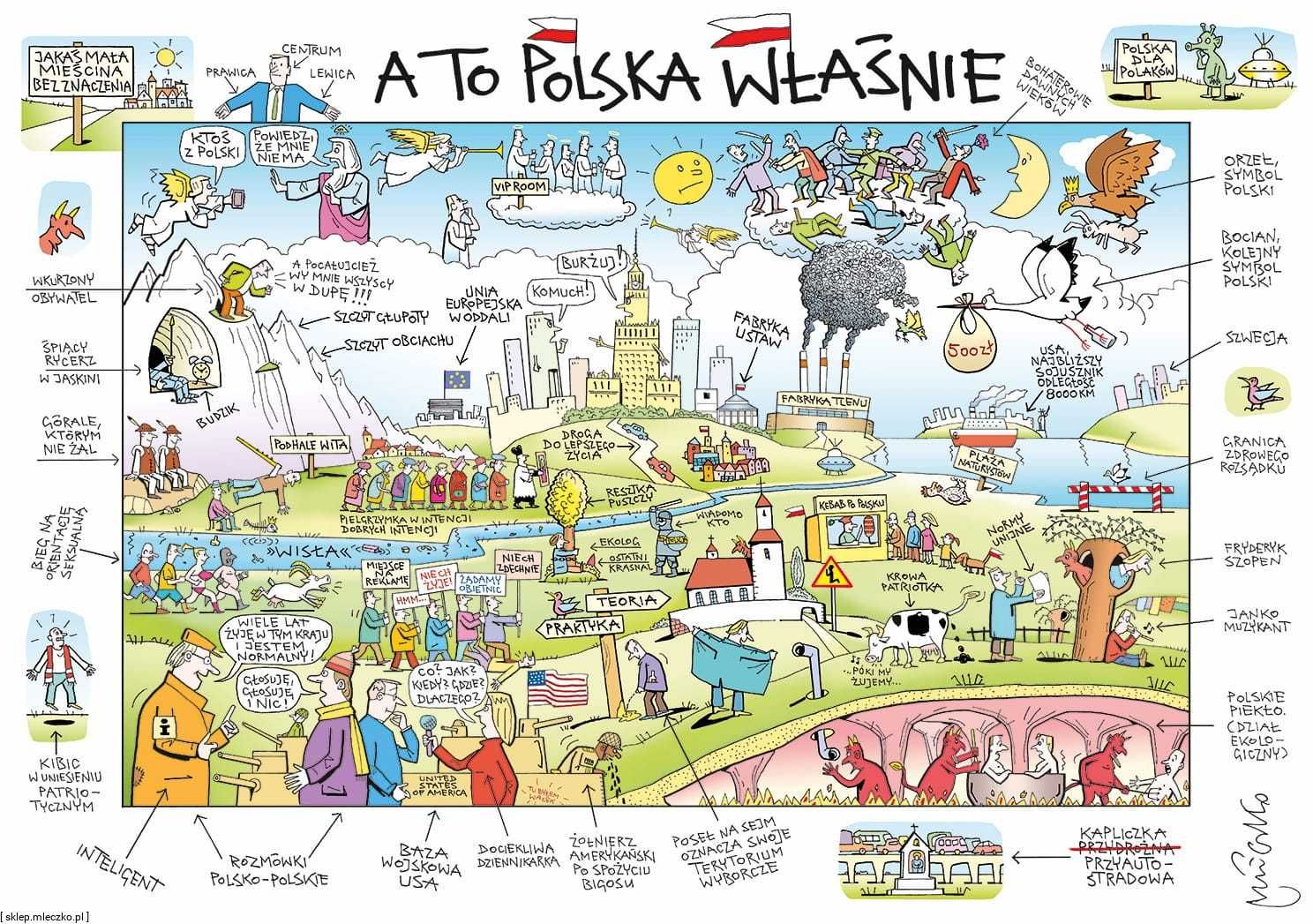 ANDRZEJ MLECZKO "A to Polska właśnie" Plakat w ramie 50 x 70