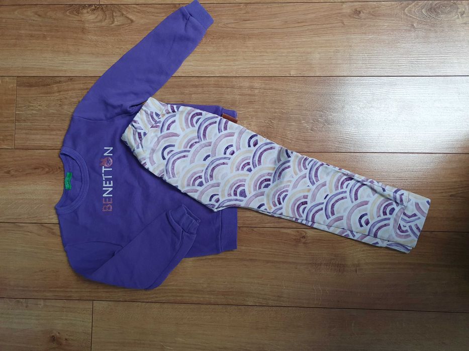 Spodnie Mati made, bluza Benetton roz 110