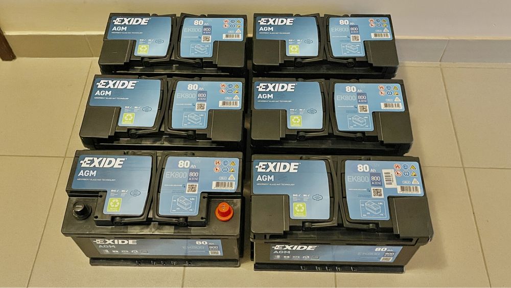 Акумулятор AGM Exide 80Ah, 800A, 2022 рік,  В наявності !