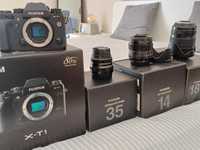Conjunto Fujifilm X-T1 com 3 objectivas