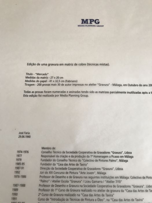 Gravura de Jose Faria