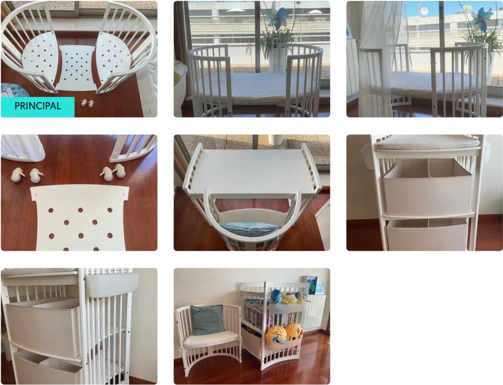 Muda fraldas STOKKE evolutivo + berço STOKKE V3+ dossel