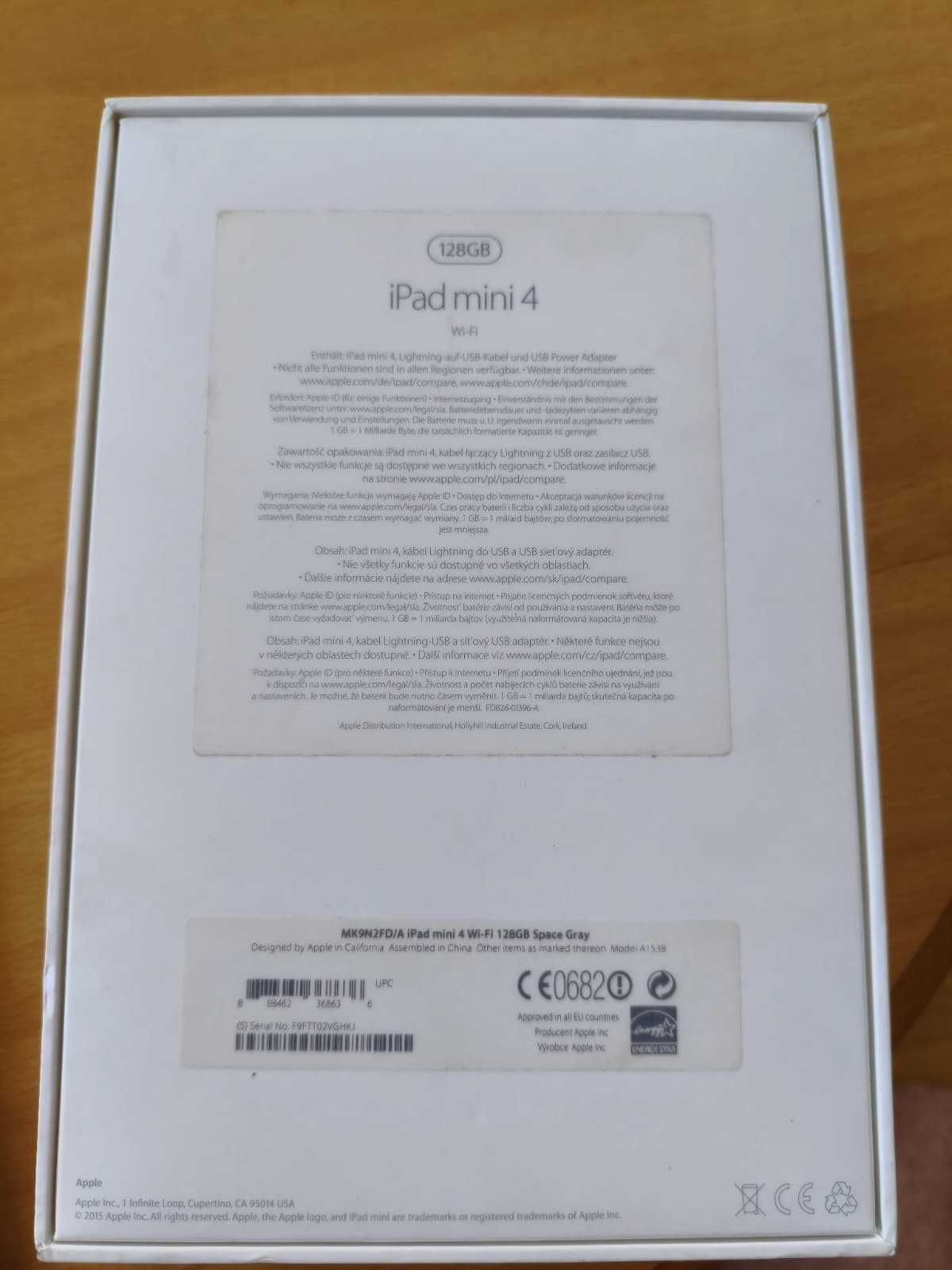 Apple iPad Mini 4 128GB Wifi 1szy Właściciel stan BDB