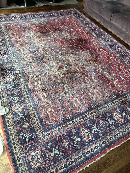 Tapete oriental indiano em pura lã feito à mao,original,lavado.345x240