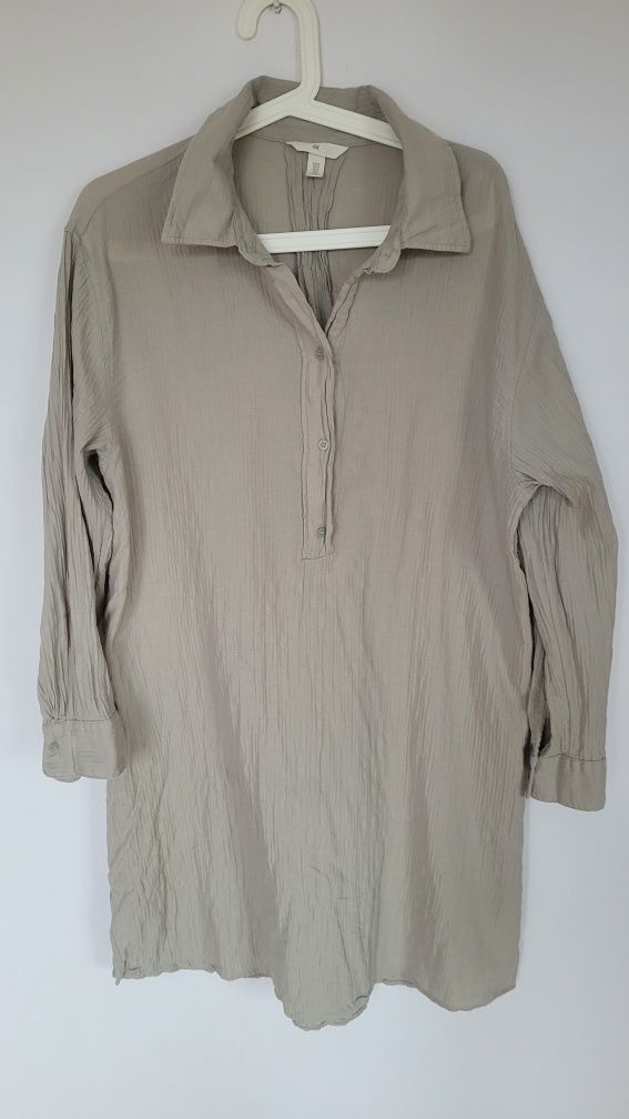 H&M sukienka  muslinowa koszulowa M
