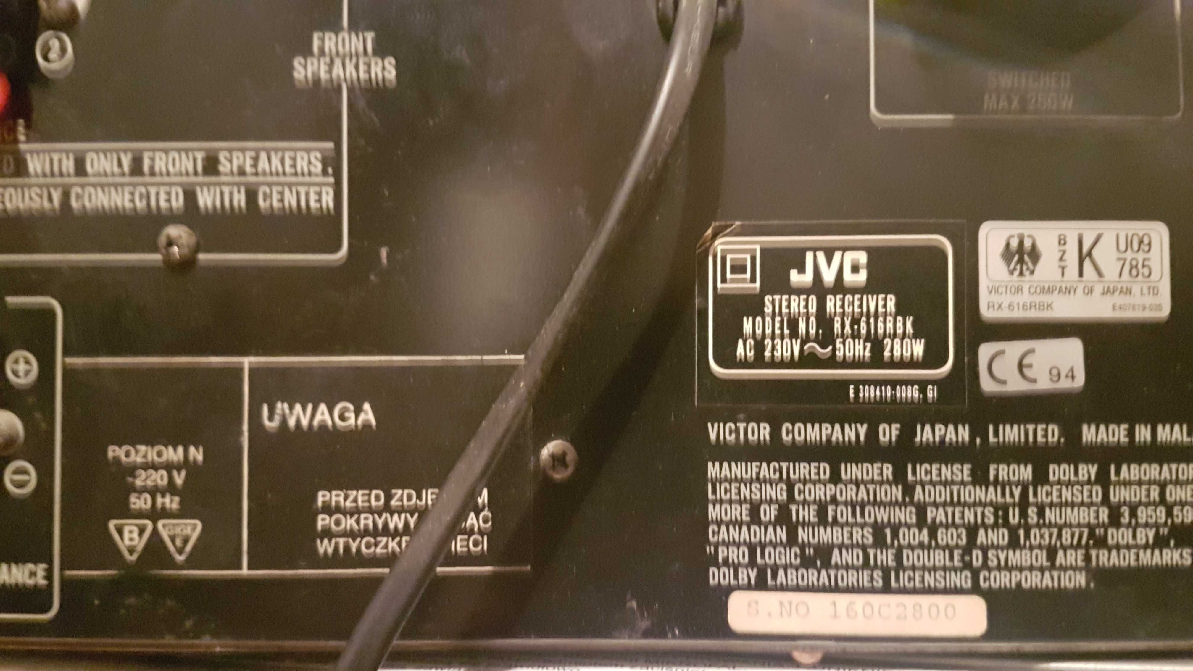 amplituner JVC-RX616RBK ( do naprawy lub na części  )