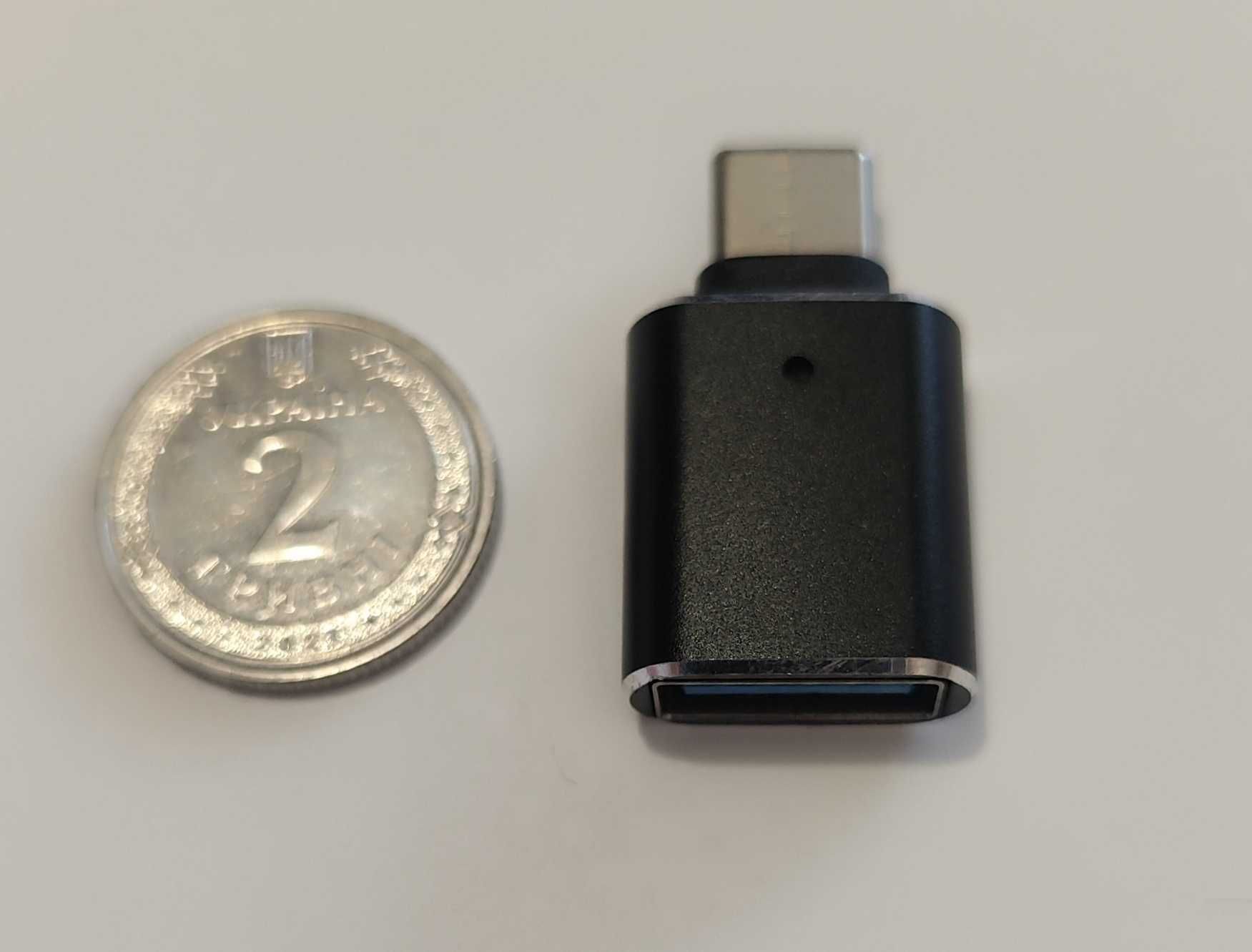 Адаптер перехідник переходник отг OTG C-Type USB 3.0 Led blue