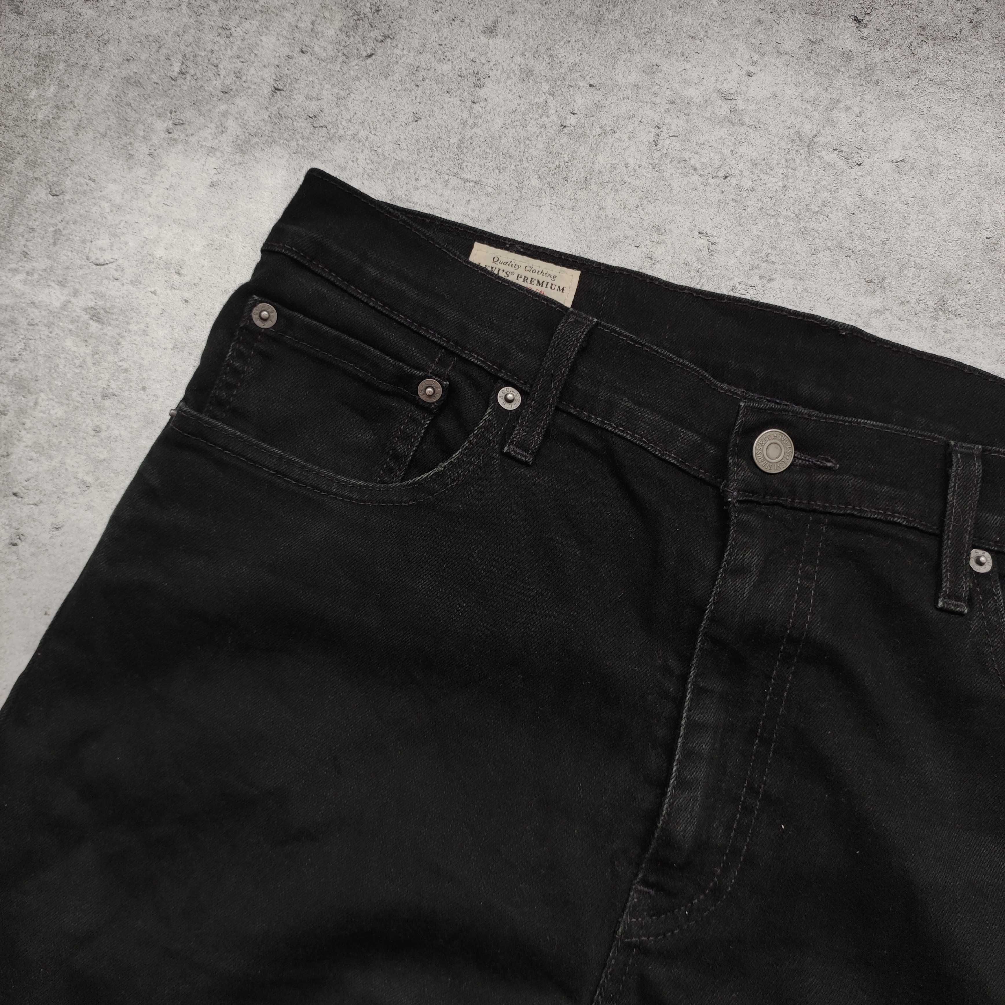 MĘSKIE Eleganckie PREMIUM Czarne Slim Jeansy Denim Levis 512 Spodnie