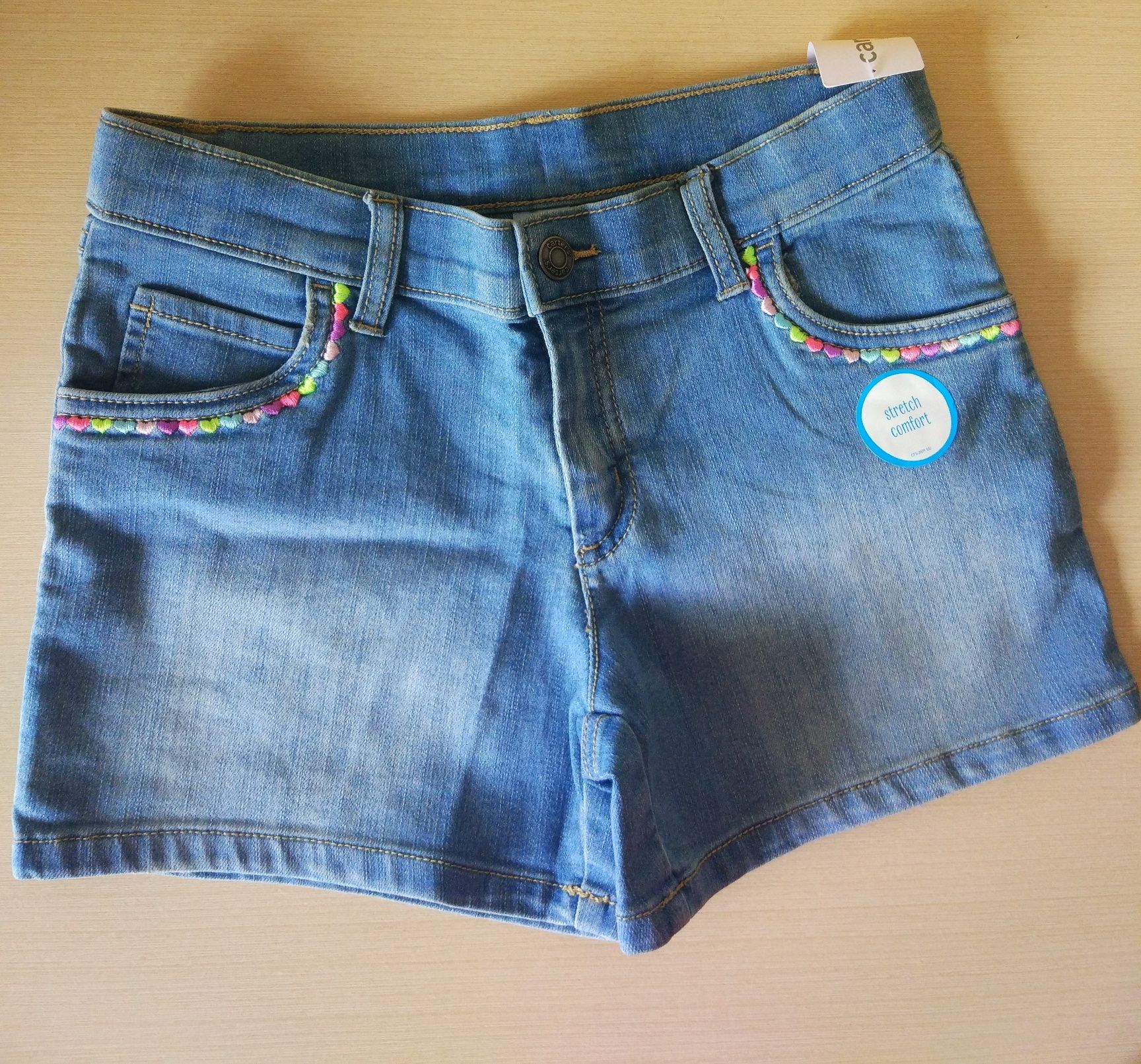Шорти шорты джинсові Carters с вишивкою сердечки, р.152