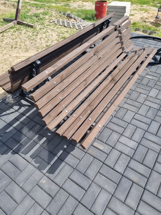 Ławki prl retro metal i drewno loft