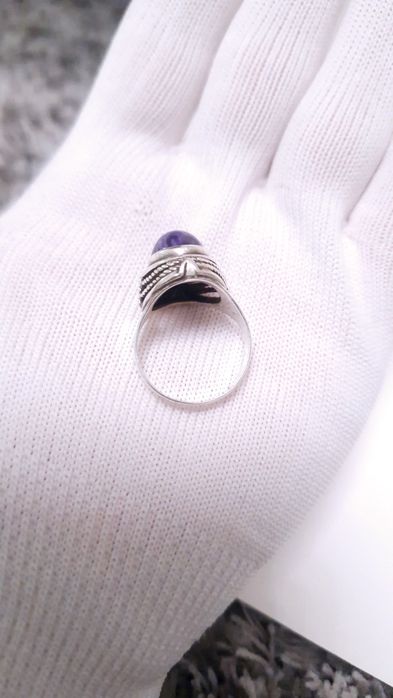 Срібний перстень з чароїтом, вінтаж