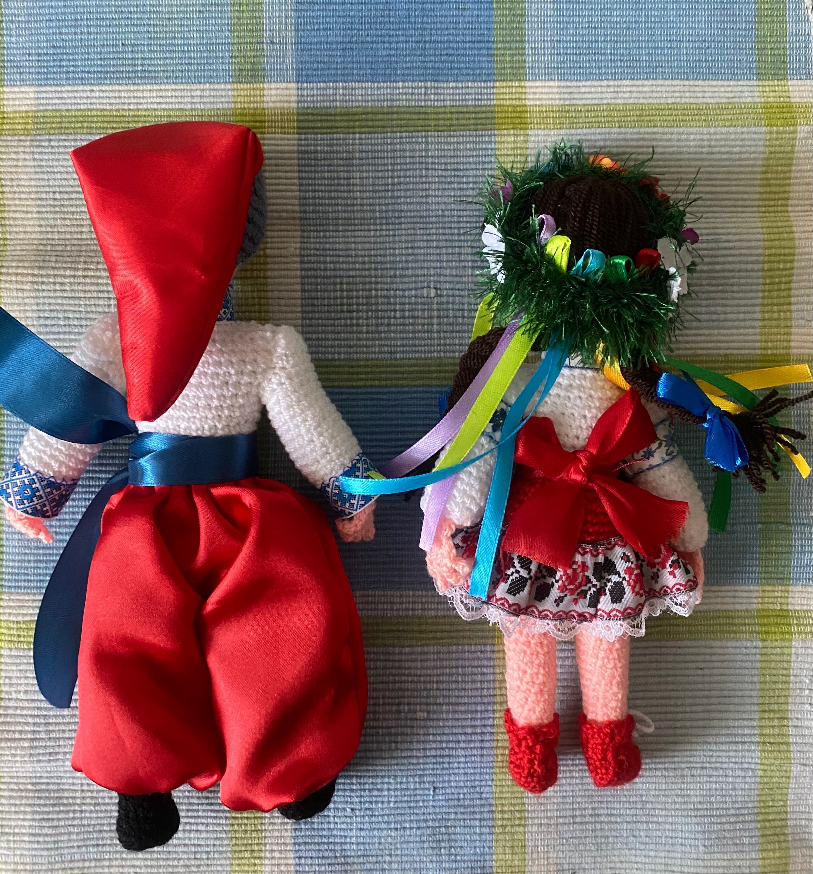 Вʼязані Українка і Козак. Еко іграшки, українські сувеніри.