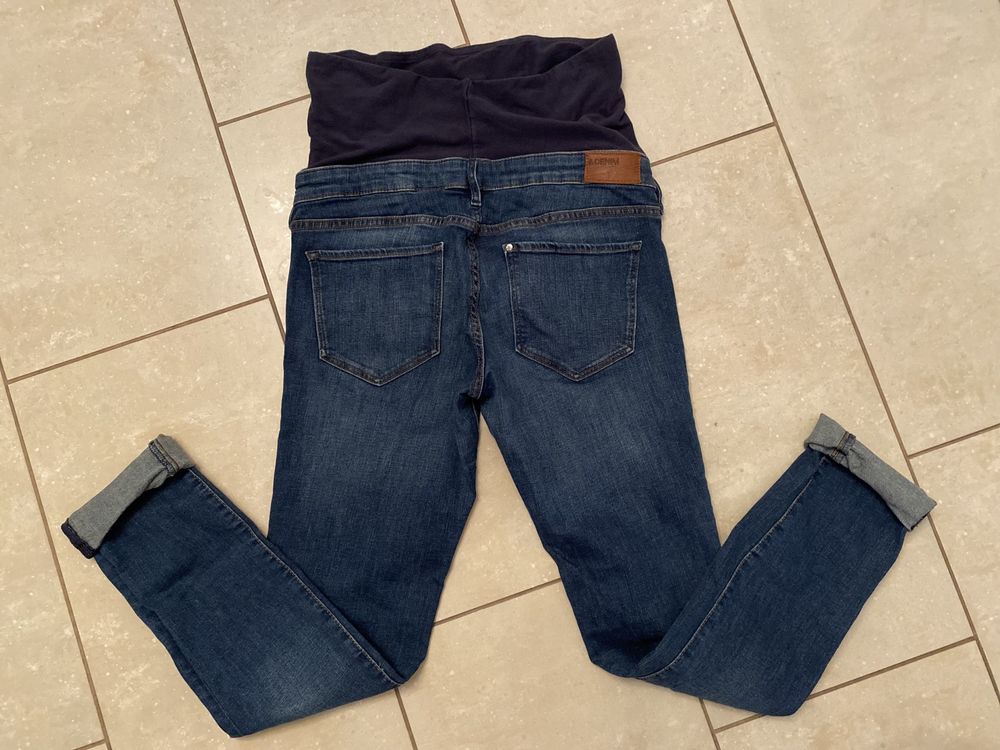 H&M mama ciążowe grafit spodnie jeans rurki r. 40/L  lycra