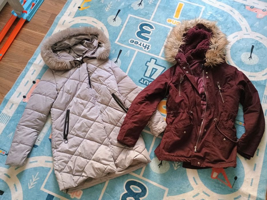 Dwie kurtki parki zimowe