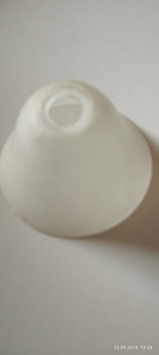Trzy klosze stożkowe ,matowe - PRL