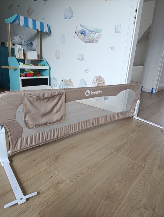 Barierka ochronna bramka do łóżka Lionelo Eva 150 cm beż