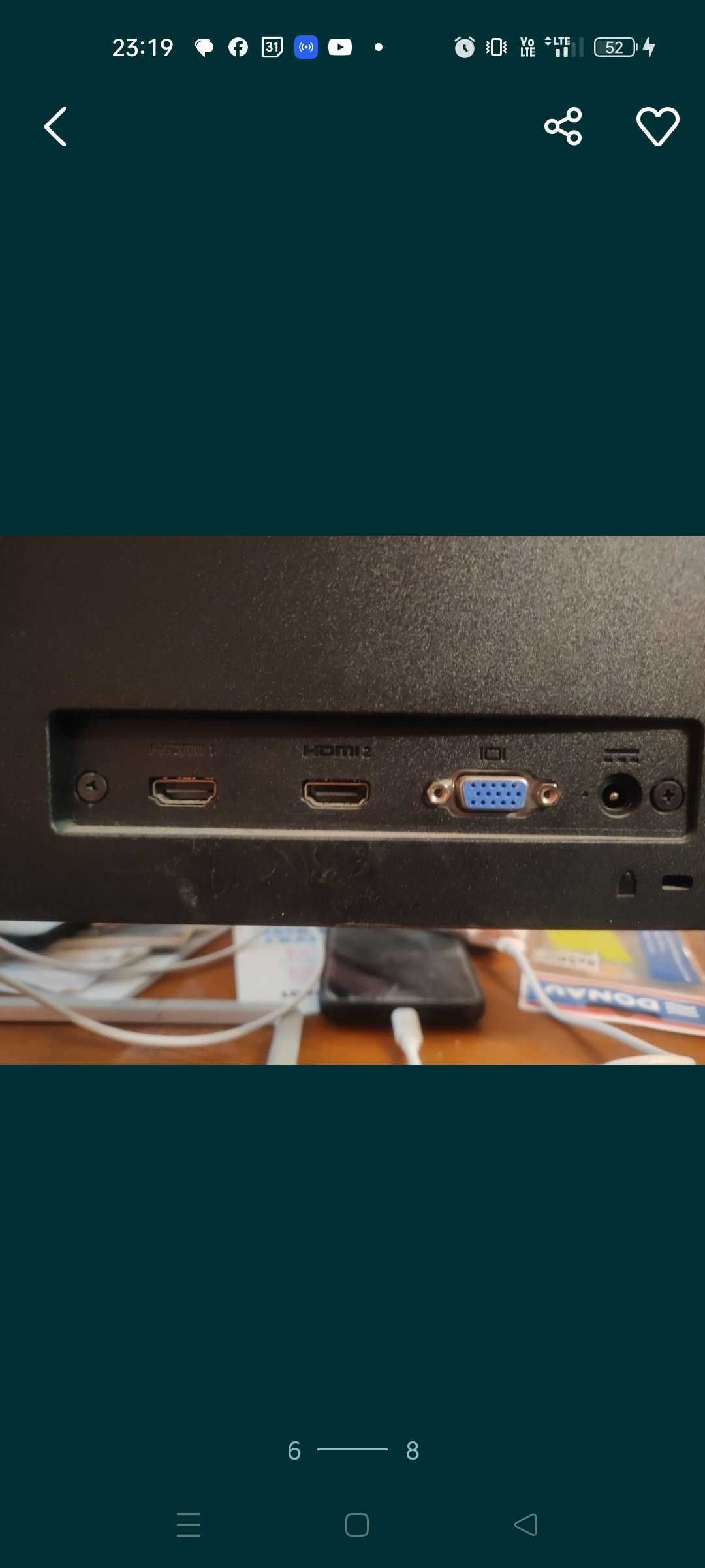Monitor HP 27f, uszkodzony ekran