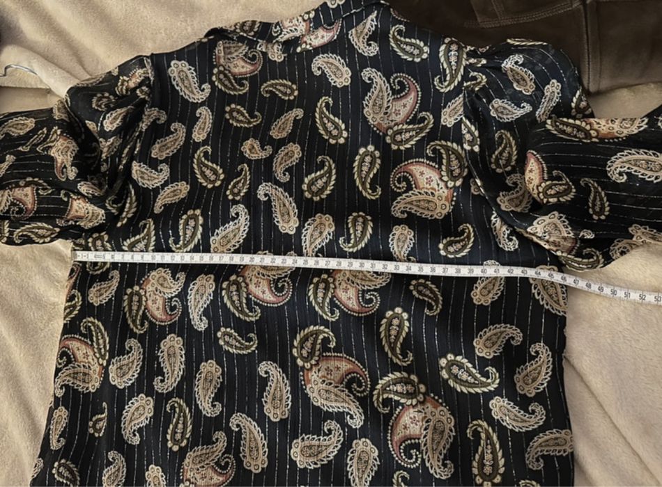 Koszula ze złotą nitką Massimo Dutti asymetryczna