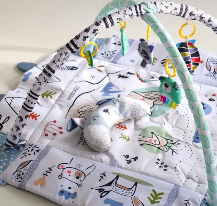 Розвиваючий дитячий килимок 3в1