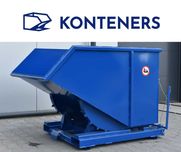 Pojemnik metalowy na widły / kontener samowyładowczy przechylny
